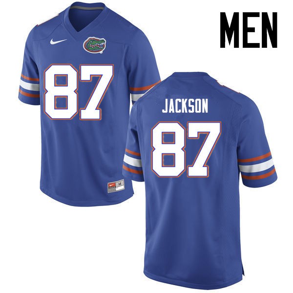 Florida Gators Men #87 Kalif Jackson College Football Jersey Blue